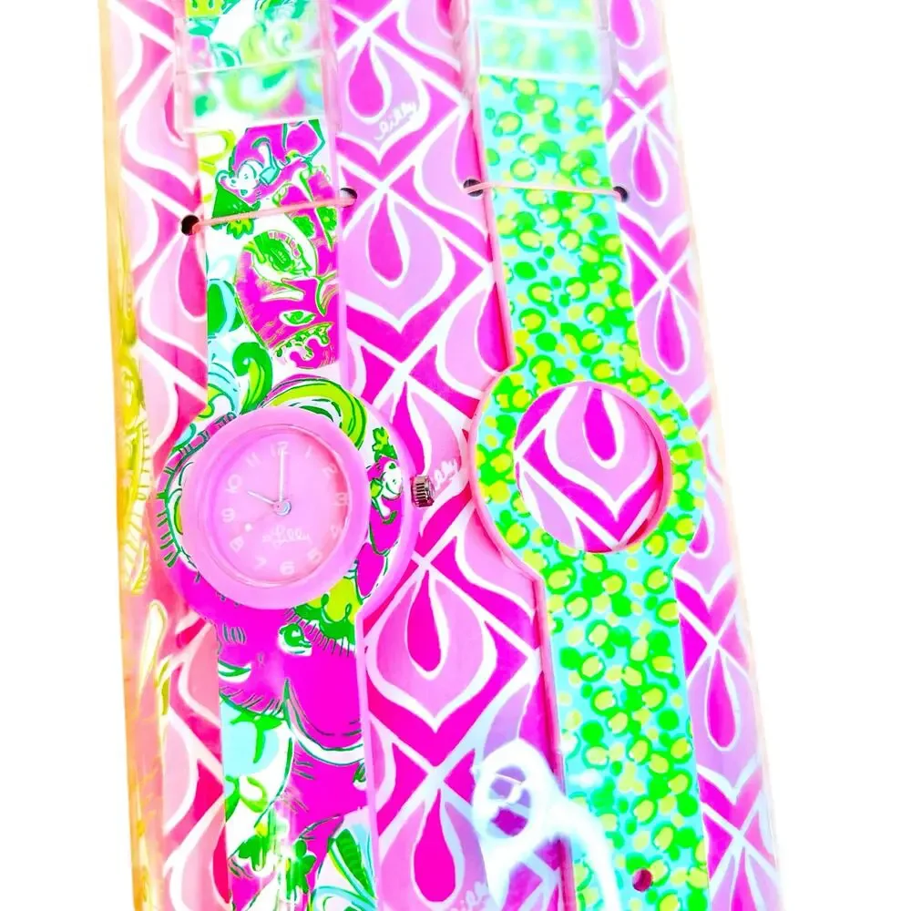 Lilly Pulitzer Colorful Watch Set Two Bands One Watch Face New Open Box - Picture 2 of 7